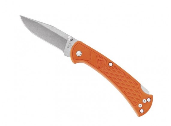 bück 7112.ors Couteau  lame  acier 420 à bouton double manche 11 cm  en nylon orange