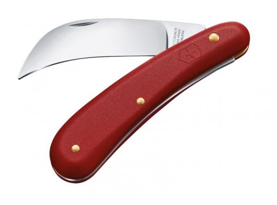 Victorinox 1.9301 Serpette lame  large acier inoxydable manche 11 cm   en nylon rouge