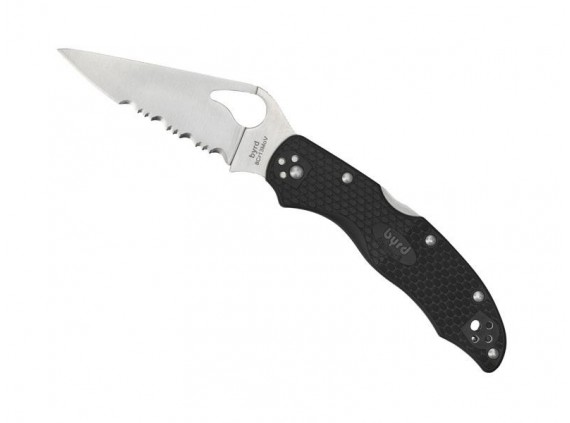 byrd knife by01psbk2 Couteau lame  acier 8Cr13MoV  profil plat manche 11 cm nylon/fibre de verre noir