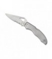 byrd knife by01ps2 Couteau  lame  semi-dentée acier 8Cr13MoV  manche 11 cm  en inox gris