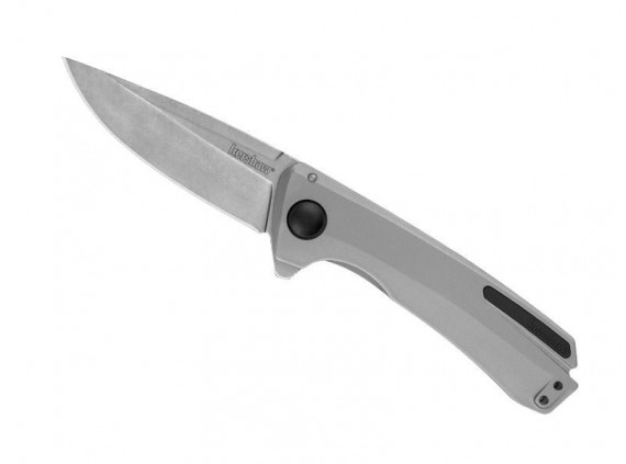 Kershaw ks.2055 Couteau  lame  acier 8Cr13MoV avec « flipper » manche 11 cm   acier inox finition « bead-blasted » gris