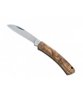 Fox Production fx.230ol Couteau  lame  acier 420 finition stonewashed manche 8,5 cm   en bois d'olivier, avec lacet olivier
