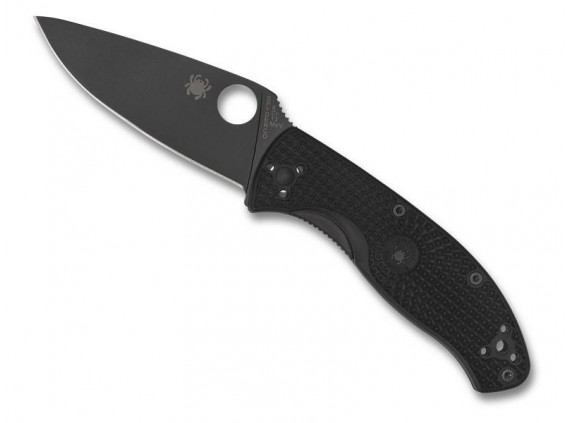 Spyderco c122pbbk Couteau  lame  noire acier 8Cr13MoV, profil plat manche 11 cm nylon/fibre de verre noir