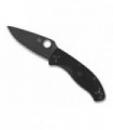 Spyderco c122pbbk Couteau  lame  noire acier 8Cr13MoV, profil plat manche 11 cm nylon/fibre de verre noir