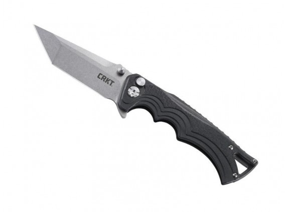 crkt 5225.cr Couteau  lame  forme tanto acier 8Cr13MoV manche 13 cm   nylon/fibre de verre noir