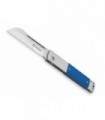 Maserin 165.mcb Couteau  lame  pied de mouton acier D2 satiné manche 10,5 cm  alu. anodisé gris  plaquettes micarta bleu