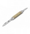 Maserin 195.mcw Couteau  lame  acier 420 manche 9 cm  aluminium anodisé noir avec plaquettes micarta blanc blanc