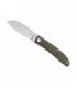Fox Production fx.273 Couteau  lame  acier M390 Bohler satiné manche 8,5 cm  micarta vert/marron