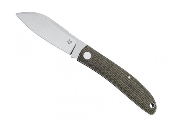 Fox Production fx.273 Couteau  lame  acier M390 Bohler satiné manche 8,5 cm  micarta vert/marron