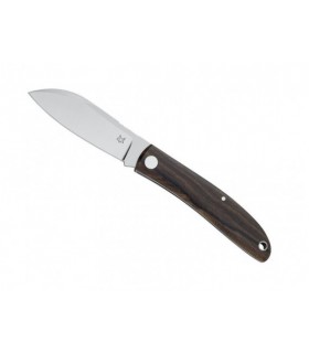 Fox Production fx.273zw Couteau  lame  acier M390 Bohler satiné manche 8,5 cm  en bois de ziricote marron