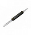 Maserin 195.60 Couteau  lame  acier 420 manche 9 cm  aluminium anodisé noir avec plaquettes fibre de carbone  noir