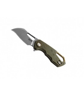 Mkm mk.fx031pgr Couteau lame  noire Hawkbill à trou acier N690Co manche 9 cm  vert