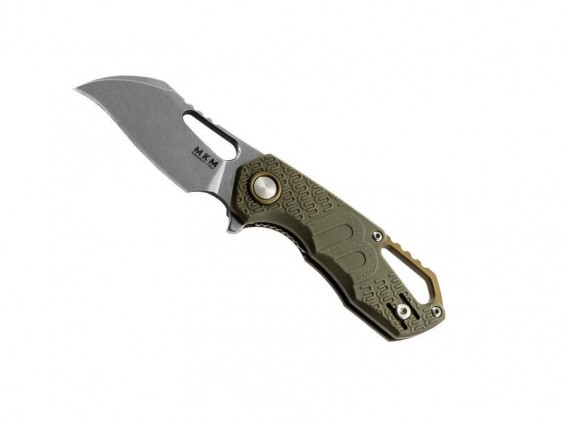 Mkm mk.fx031pgr Couteau lame  noire Hawkbill à trou acier N690Co manche 9 cm  vert