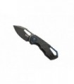 Mkm mk.fx033pbk Couteau lame  noire Clip point à trou acier N690Co  manche 9 cm  noir