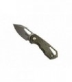 Mkm mk.fx033pgr Couteau  lame  noire Clip point à trou acier N690Co  manche 9 cm  vert