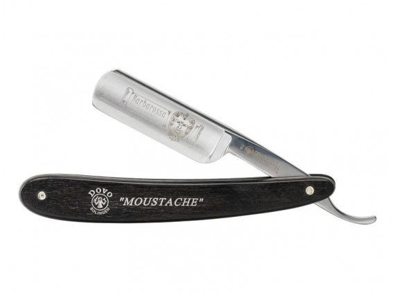 Dovo Soligen 46.581 Rasoir moustache lame  courte de 5 cm acier inox manche 5 cm  en bois d'ébène noir