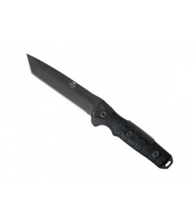 bück 7893.bks Poignard  lame  forme tanto 14 cm acier carbone 5160 revêtement Cerakote® noir manche 14 cm  en G10 noir
