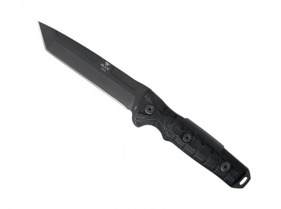bück 7893.bks Poignard  lame  forme tanto 14 cm acier carbone 5160 revêtement Cerakote® noir manche 14 cm  en G10 noir