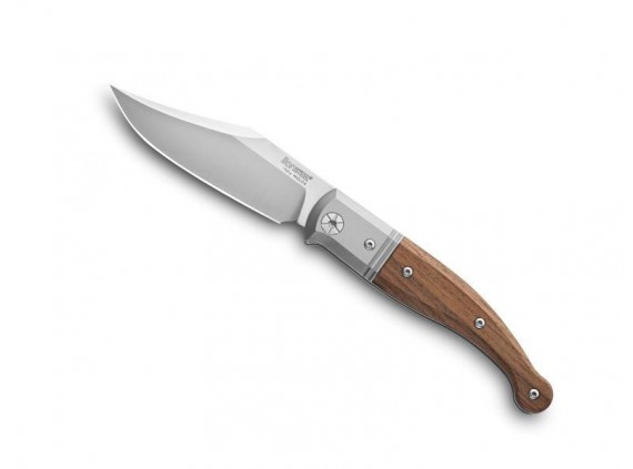 Lionsteel gt01.st Couteau lame  acier Niolox satiné « slip joint » manche 11 cm   plaquettes, mitre titanium 6AL4V bois santos