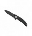 crkt 5406k.cr Couteau  lame  noire semi-dentée acier 1.4116 SS avec « flipper » manche 13,5 cm   nylon/fibre de verre  noir