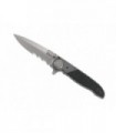 crkt 4015.cr Couteau  lame  semi-dentée acier 1.4116 satiné  manche 13,5 cm   nylon/fibre de verre, mitre alu.6063 noir