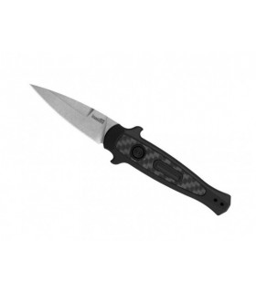 Kershaw ks.7125 Couteau  lame  acier CPM-154 «stonewashed» manche 10 cm  alu. 6061-T6 anodisé, insert fibre carbone recto noir