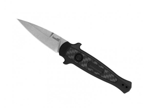 Kershaw ks.7125 Couteau  lame  acier CPM-154 «stonewashed» manche 10 cm  alu. 6061-T6 anodisé, insert fibre carbone recto noir