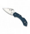 Spyderco c28fp2k390 Couteau  lame acier K390 Bohler à cran, profil plat manche 8 cm nylon/fibre de verre bleu