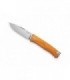 Lionsteel tla.os Couteau lame  acier M390 Bohler satiné « slip joint »  manche 10 cm  monobloc SOLID® de  aluminium  orange