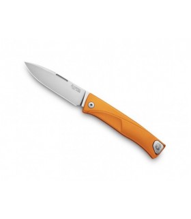 Lionsteel tla.os Couteau lame  acier M390 Bohler satiné « slip joint »  manche 10 cm  monobloc SOLID® de  aluminium  orange