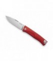 Lionsteel tla.rs Couteau lame  acier M390 Bohler satiné « slip joint »  manche 10 cm  monobloc SOLID® de  aluminium  rouge