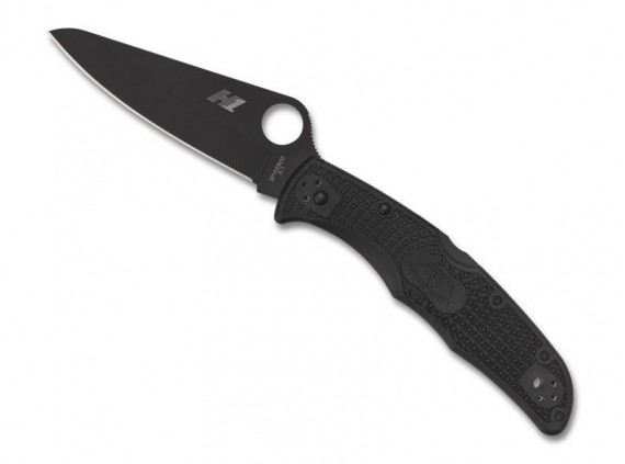 Spyderco c91pbbk2 Couteau  lame  acier H-1 revêtement nitrure de titane à cran manche 12,5 cm   nylon/fibre de verre noir