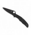 Spyderco c91pbbk2 Couteau  lame  acier H-1 revêtement nitrure de titane à cran manche 12,5 cm   nylon/fibre de verre noir