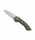 Fox Production fx.550g10od Couteau  lame  acier N690Co «stonewashed» manche 11,5 cm   G10, entretoise G10 orange vert