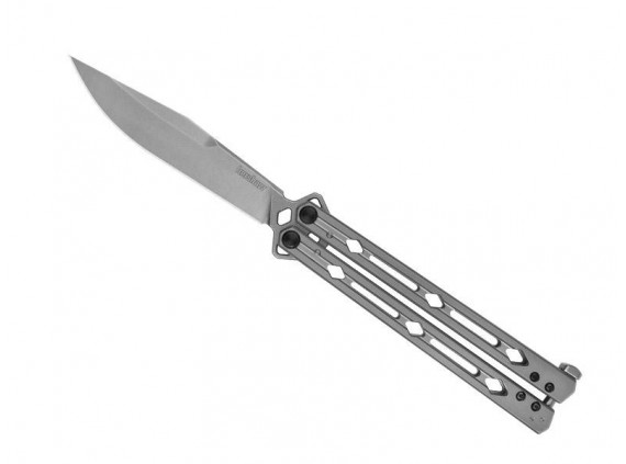 Kershaw ks.5150 Couteau  lame  acier 14C28N finit. «stonewashed»  manche 15 cm  à trous 1 acier inox finit.«bead-blasted»
