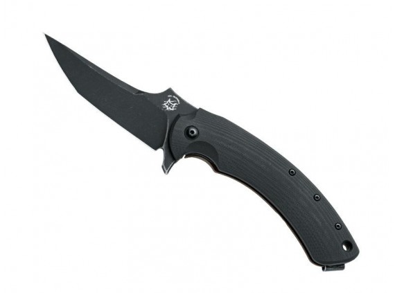 Fox Production fx.537br Couteau  lame  acier N690Co finit. «blackwash» manche 11,5 cm   G10 recto & titanium bronze verso noir