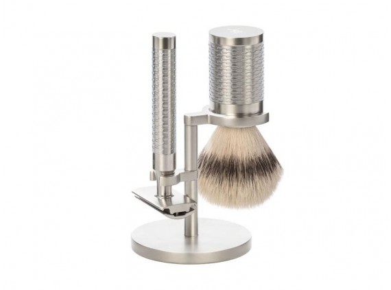 Mühle s31m94 Set 3 pièce de rasage, rasoir et monture du blaireau inox brossé