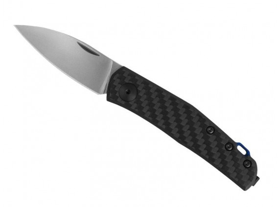 Zero Tolérance  zt.0235 Couteau  lame  acier CPM-20CV  manche 9,5 cm   fibre carbone, entretoise Alu anodisé bleu noir