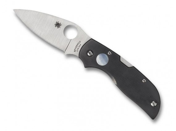 Spyderco c152gsmp Couteau  lame acier CTS-XHP manche 9 cm  G10  insert perle nacre recto/G10 blanc, insert G10 rouge verso noir