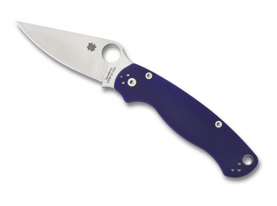 Spyderco c81gpdbl2 Couteau  lame  acier CPM-S110V avec mécanisme « compression lock » manche 12 cm   G10 bleu