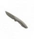 Mkm mk.vp02t3 Couteau  lame  acier M390 Bohler  manche 10,5 cm  titanium 6AL4V anodisé gris, entretoise/clip titanium bleu