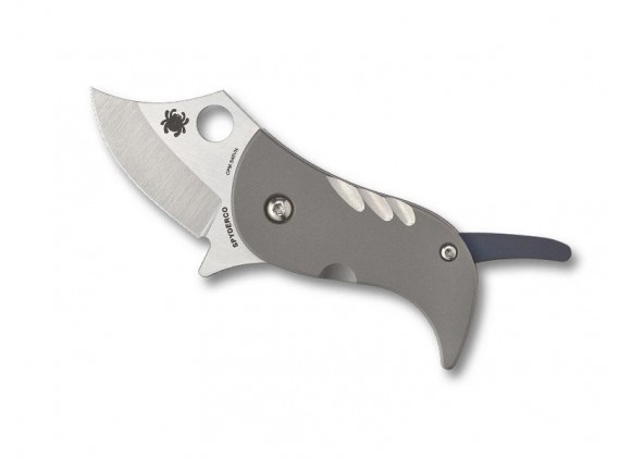 Spyderco c256tip Couteau  lame  acier CPM-S45VN  manche 6,5 cm  6, titanium finition « bead-blasted », avec pivot,
