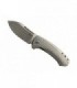 mkm mk.ls02t Couteau  lame acier M390 Bohler   manche 10,5 cm  titanium 6AL4V gris, entretoise Titanium bleu, clip gris