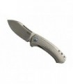 mkm mk.ls02t Couteau  lame acier M390 Bohler   manche 10,5 cm  titanium 6AL4V gris, entretoise Titanium bleu, clip gris