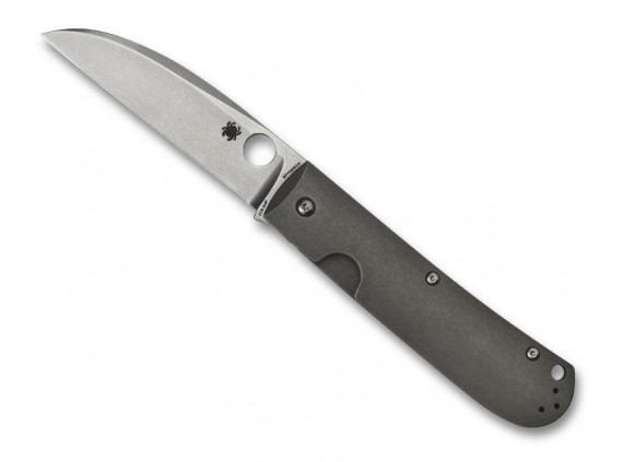 Spyderco c249tip Couteau  lame  Wharncliffe acier CTS-XHP finition « stonewashed » manche 11,5 cm   titanium