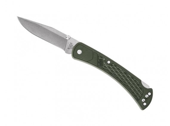 bück 7110.ods2 Couteau  lame  acier 420 à bouton double manche 12,5 cm  en nylon  vert
