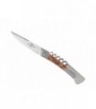 Goyon-chazeau 5900 Couteau  lame acier 14C28N mat manche 12,5 cm en plaquettes loupe de peuplier