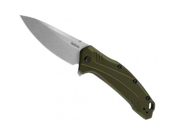 Kershaw ks.1776olsw Couteau  lame acier 420HC finition stonewashed manche 11 cm aluminium 6061-T6 anodisé vert olive
