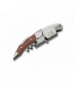 Le creuset wt110.b Couteau  lame coupe-capsule micro-dentée, double levier décapsuleur, tire-bouchon manche 12 cm en bois marron