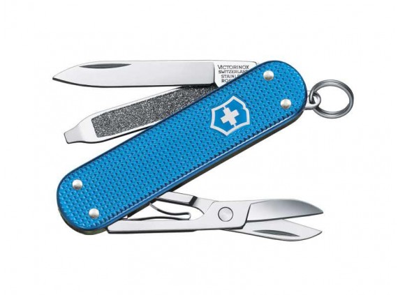 Victorinox 6.7116.l20 lame acier inox, manche 58 mm alox quadrillé teinte bleu aqua